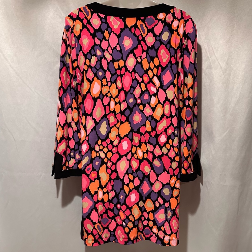 Vibrant Multicolor Women's Tunic Top Ikat Print Boho Chic Size S - Picture 4 of 7